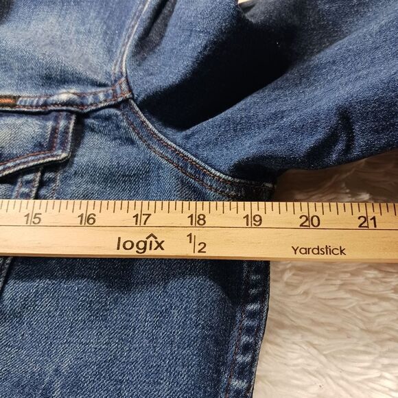 Harley Davidson Y2K Womans Denim Jacket Embroidered V-Twin Back. Womans Large.. - Picture 11 of 16